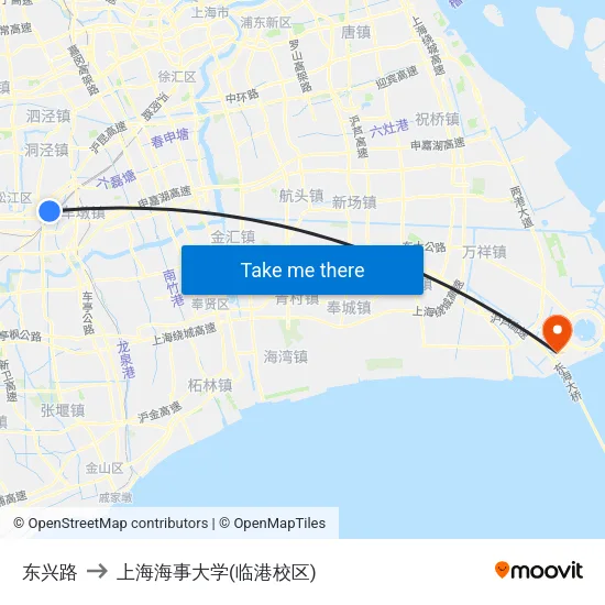东兴路 to 上海海事大学(临港校区) map