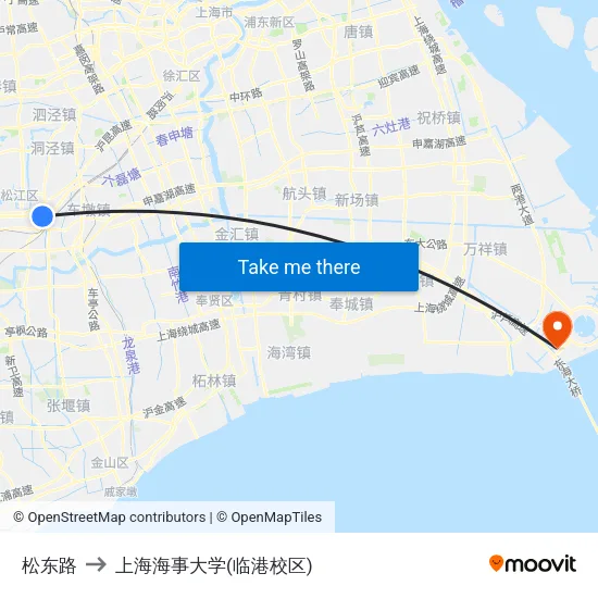 松东路 to 上海海事大学(临港校区) map
