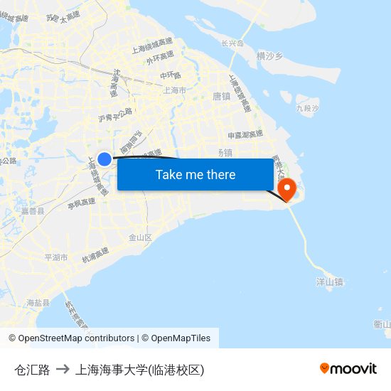 仓汇路 to 上海海事大学(临港校区) map