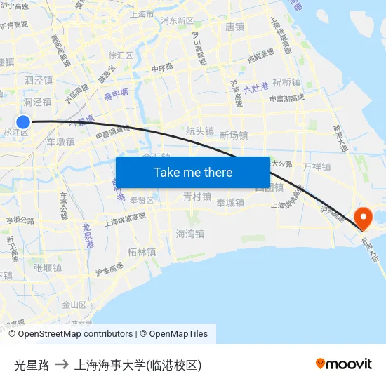 光星路 to 上海海事大学(临港校区) map