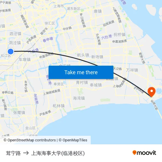 茸宁路 to 上海海事大学(临港校区) map