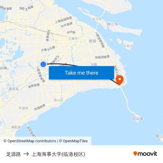 龙源路 to 上海海事大学(临港校区) map