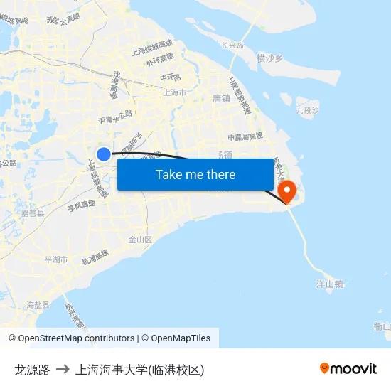 龙源路 to 上海海事大学(临港校区) map