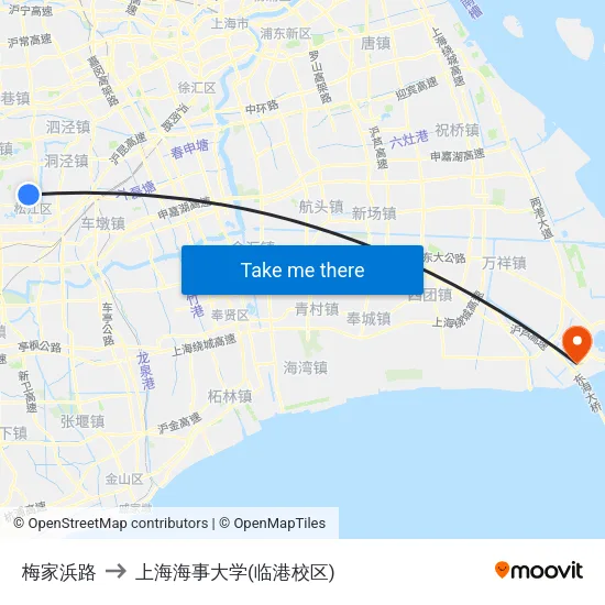 梅家浜路 to 上海海事大学(临港校区) map