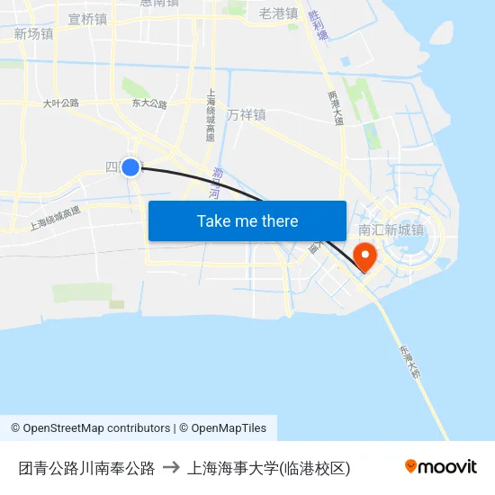 团青公路川南奉公路 to 上海海事大学(临港校区) map