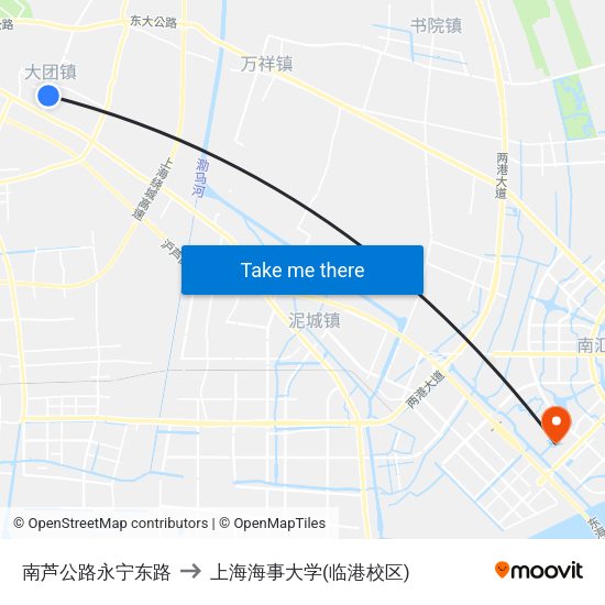 南芦公路永宁东路 to 上海海事大学(临港校区) map