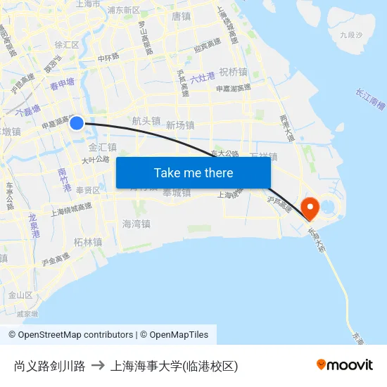 尚义路剑川路 to 上海海事大学(临港校区) map