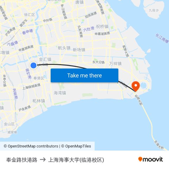 奉金路扶港路 to 上海海事大学(临港校区) map