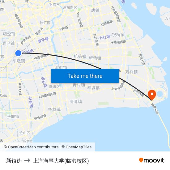 新镇街 to 上海海事大学(临港校区) map