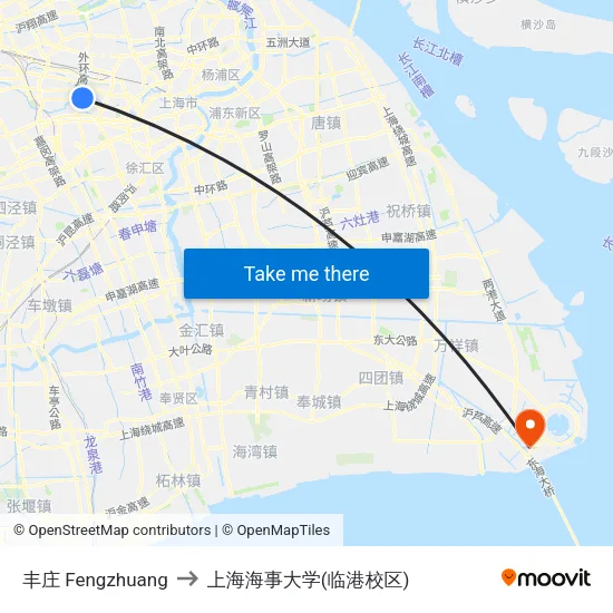 丰庄 Fengzhuang to 上海海事大学(临港校区) map