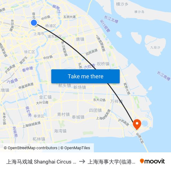 上海马戏城 Shanghai Circus World to 上海海事大学(临港校区) map