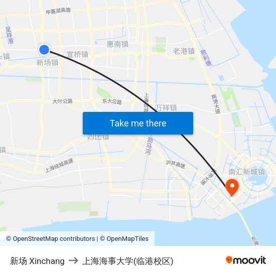 新场 Xinchang to 上海海事大学(临港校区) map