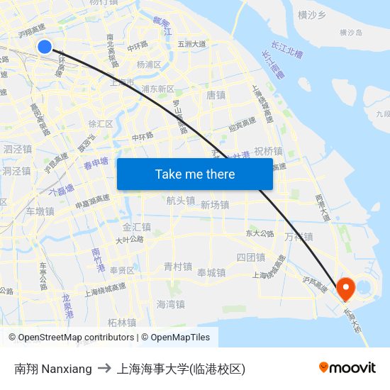南翔 Nanxiang to 上海海事大学(临港校区) map
