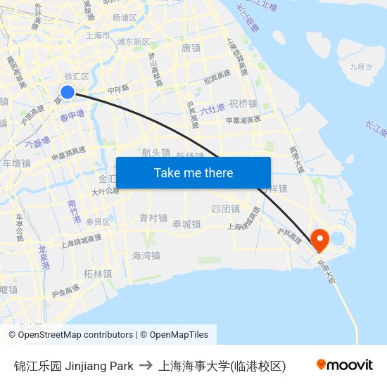 锦江乐园 Jinjiang Park to 上海海事大学(临港校区) map