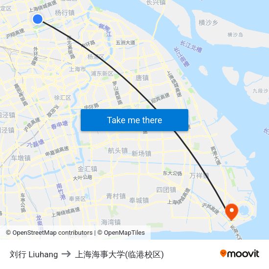 刘行 Liuhang to 上海海事大学(临港校区) map
