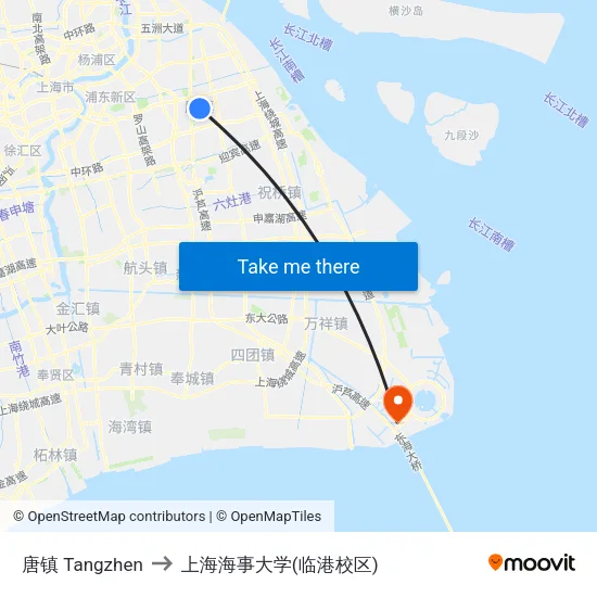 唐镇 Tangzhen to 上海海事大学(临港校区) map