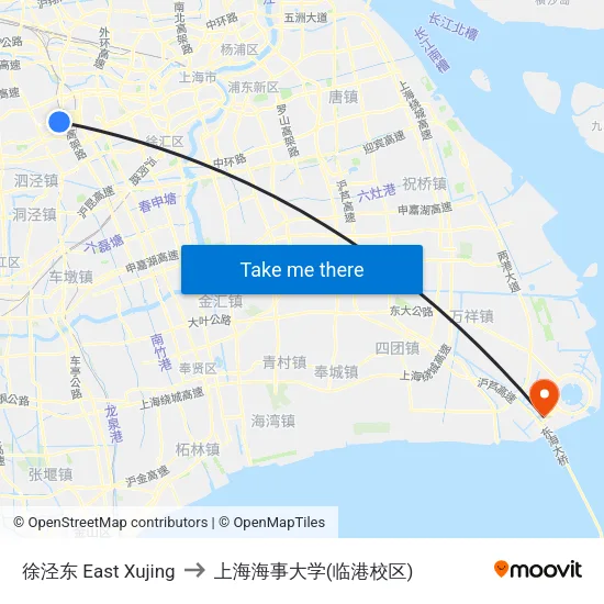 徐泾东 East Xujing to 上海海事大学(临港校区) map