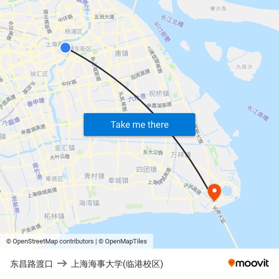 东昌路渡口 to 上海海事大学(临港校区) map
