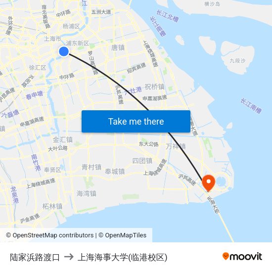 陆家浜路渡口 to 上海海事大学(临港校区) map
