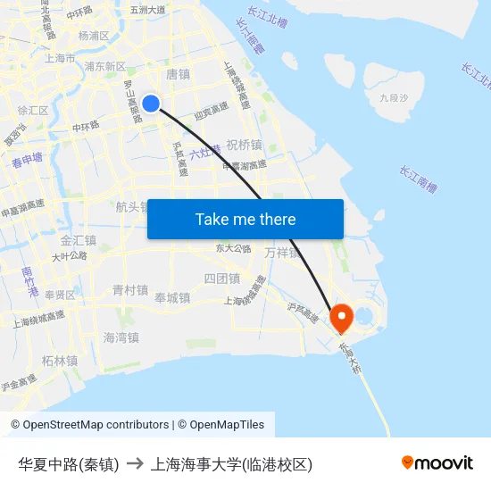 华夏中路(秦镇) to 上海海事大学(临港校区) map