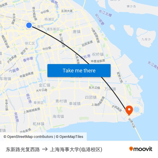 东新路光复西路 to 上海海事大学(临港校区) map