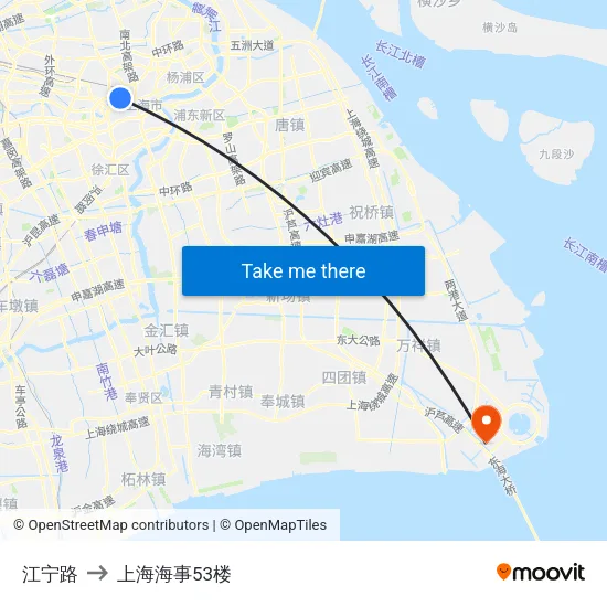 江宁路 to 上海海事53楼 map