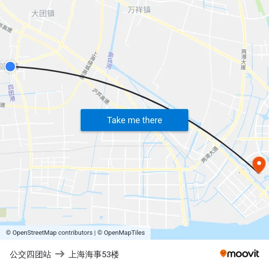 公交四团站 to 上海海事53楼 map