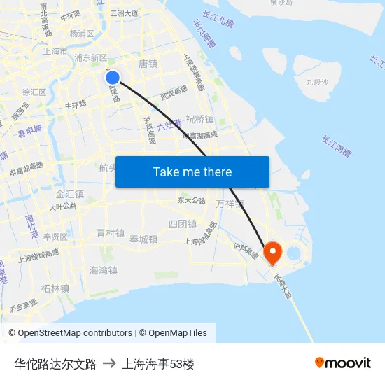 华佗路达尔文路 to 上海海事53楼 map