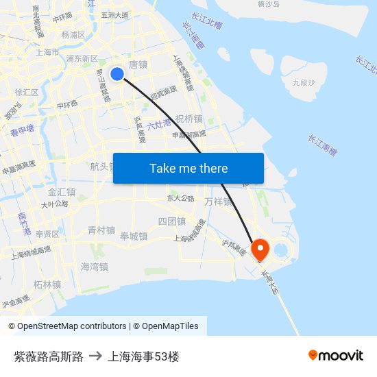紫薇路高斯路 to 上海海事53楼 map