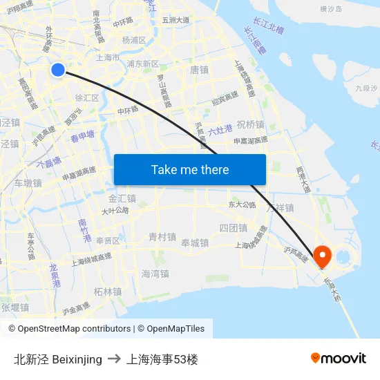 北新泾 Beixinjing to 上海海事53楼 map