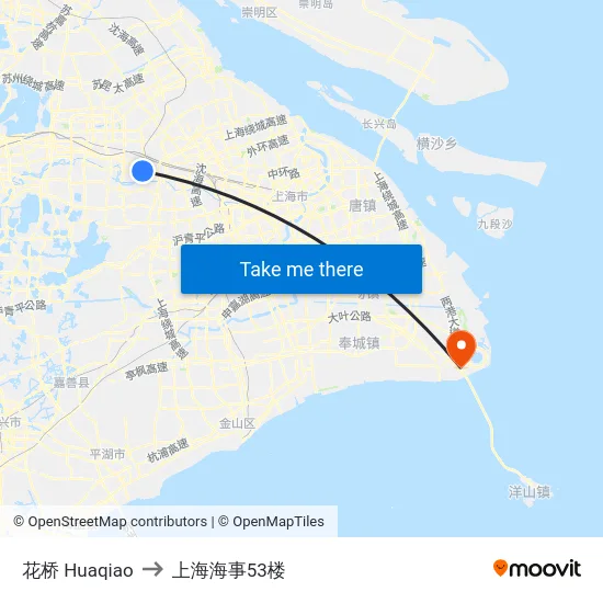 花桥 Huaqiao to 上海海事53楼 map