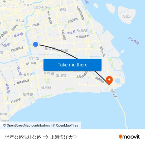 浦星公路沈杜公路 to 上海海洋大学 map