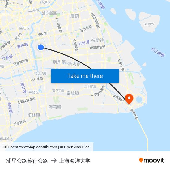 浦星公路陈行公路 to 上海海洋大学 map
