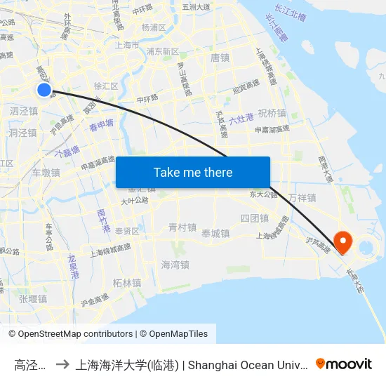高泾支路 to 上海海洋大学(临港) | Shanghai Ocean University(Lingang) map
