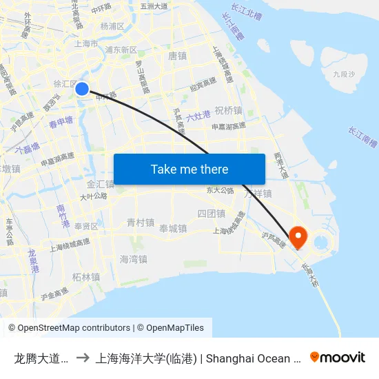 龙腾大道云锦路 to 上海海洋大学(临港) | Shanghai Ocean University(Lingang) map
