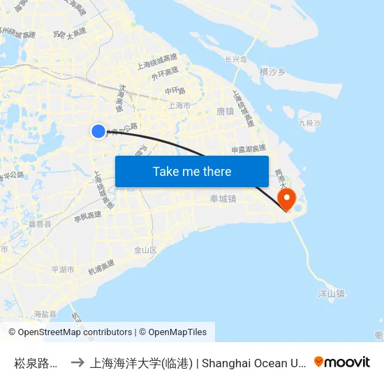 崧泉路秀禾路 to 上海海洋大学(临港) | Shanghai Ocean University(Lingang) map