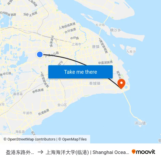 盈港东路外青松公路 to 上海海洋大学(临港) | Shanghai Ocean University(Lingang) map