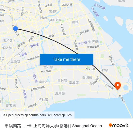 申滨南路兰虹路 to 上海海洋大学(临港) | Shanghai Ocean University(Lingang) map
