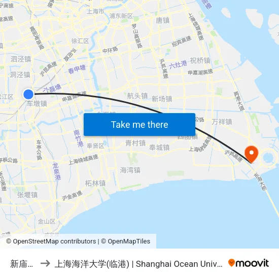 新庙三路 to 上海海洋大学(临港) | Shanghai Ocean University(Lingang) map