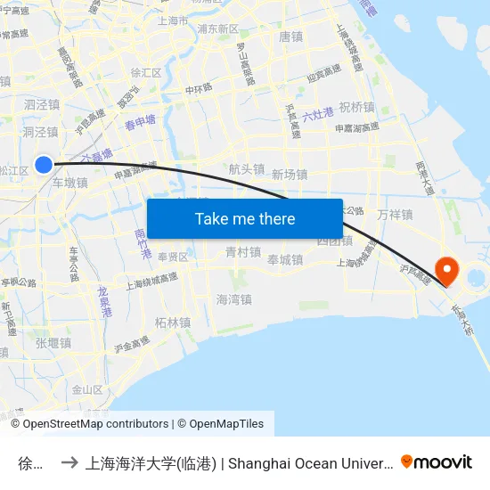 徐塘路 to 上海海洋大学(临港) | Shanghai Ocean University(Lingang) map