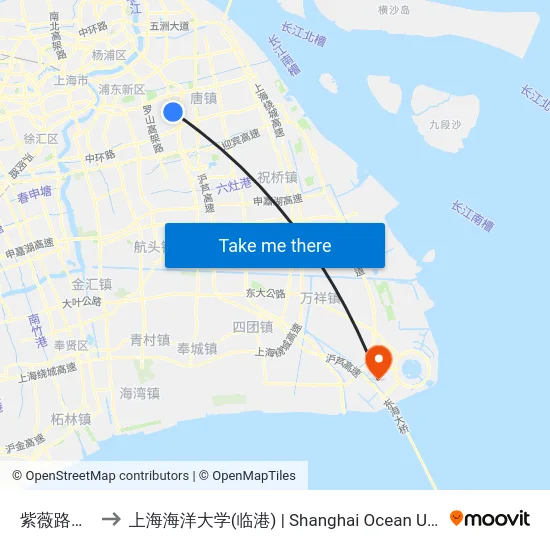 紫薇路高斯路 to 上海海洋大学(临港) | Shanghai Ocean University(Lingang) map