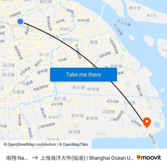 南翔 Nanxiang to 上海海洋大学(临港) | Shanghai Ocean University(Lingang) map