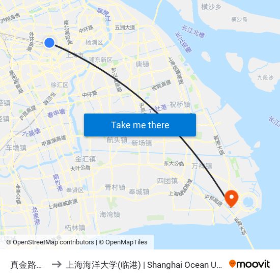 真金路富平路 to 上海海洋大学(临港) | Shanghai Ocean University(Lingang) map
