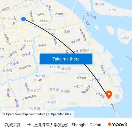 武威东路真金路 to 上海海洋大学(临港) | Shanghai Ocean University(Lingang) map