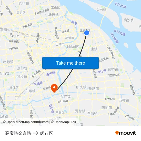 高宝路金京路 to 闵行区 map