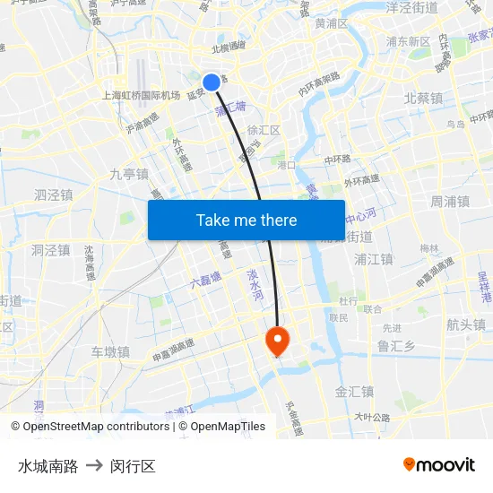 水城南路 to 闵行区 map