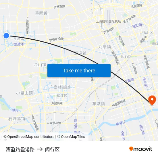 漕盈路盈港路 to 闵行区 map