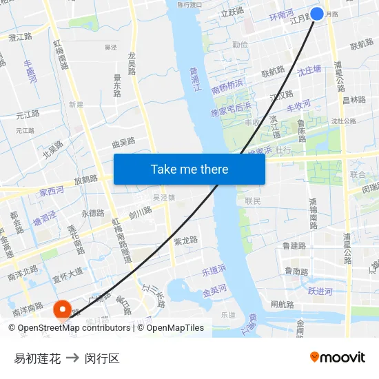 易初莲花 to 闵行区 map