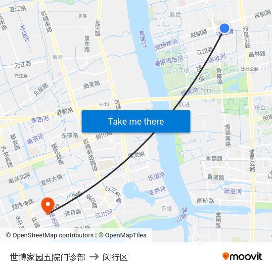 世博家园五院门诊部 to 闵行区 map