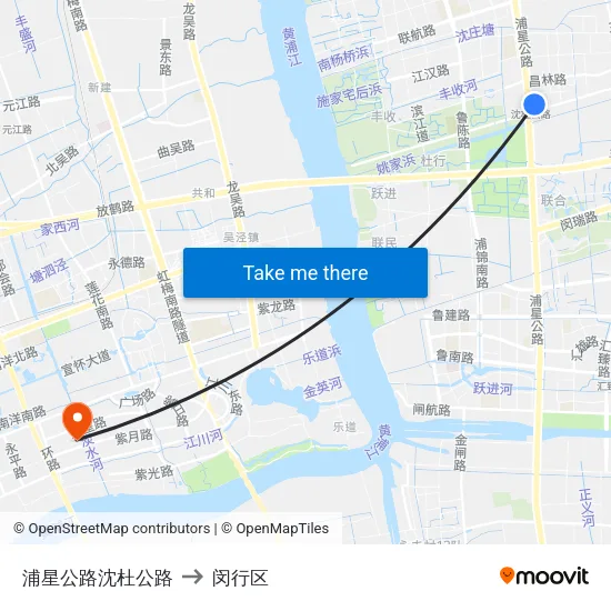 浦星公路沈杜公路 to 闵行区 map